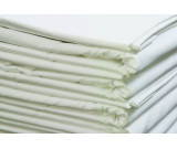 90" x 110" T-180 White Percale Queen Flat Sheets